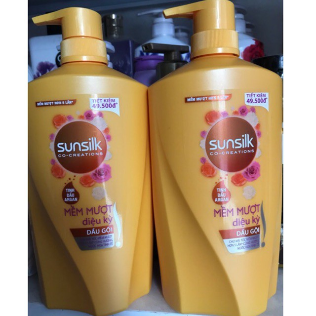 Dầu gội Sunsilk mềm mượt diệu kỳ 900g ( mầu vàng )