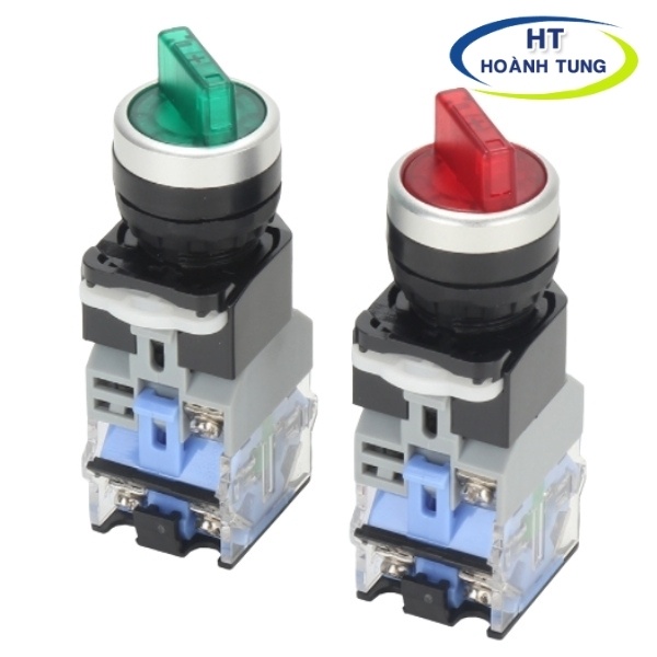 Công tắc xoay có đèn LA38 chuyển mạch 2, 3 vị trí điện áp 24VDC, 220VAC lắp đặt tủ điện điều khiển chất lượng