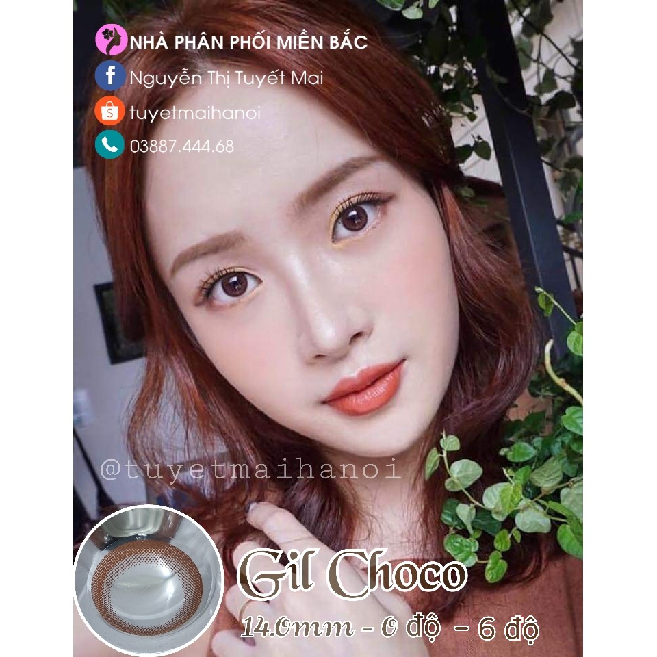 Lens Màu Nâu Tự Nhiên Không Giãn Gil Choco 14mm - Kính Áp Tròng Hàn Quốc Vassen Sexy Me