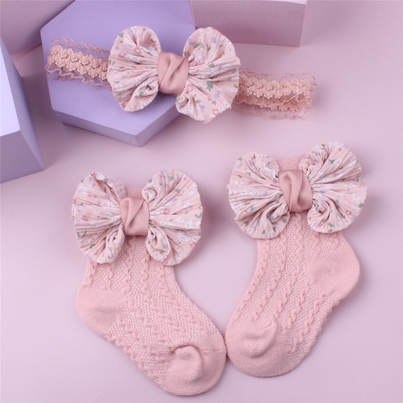 Set 2 Băng Đô Đính Nơ / Hoa Xinh Xắn Cho Bé Gái