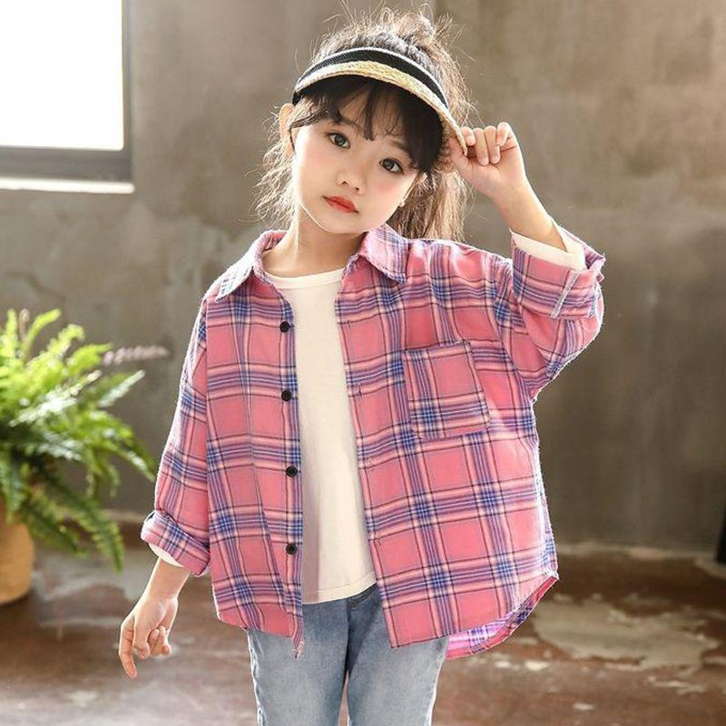 Áo khoác sơ mi kẻ sọc ca rô thời trang dành cho bé