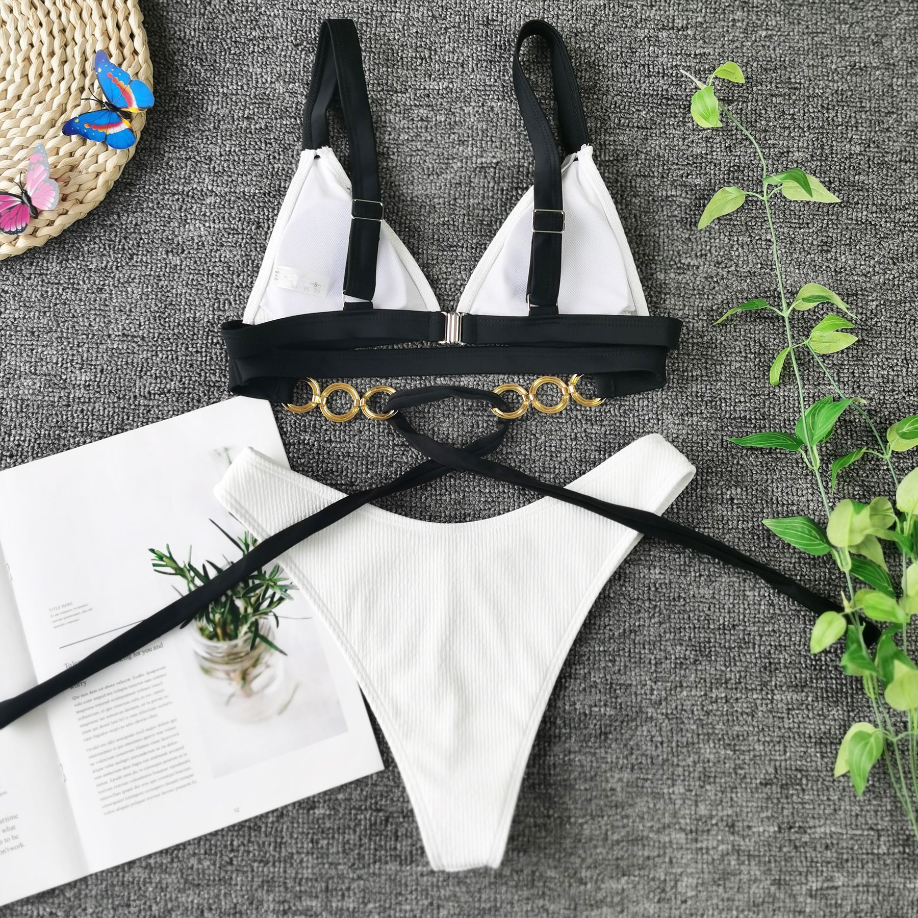 Bikini Dây Chéo Màu Trắng Chất Liệu Polyester | BigBuy360 - bigbuy360.vn