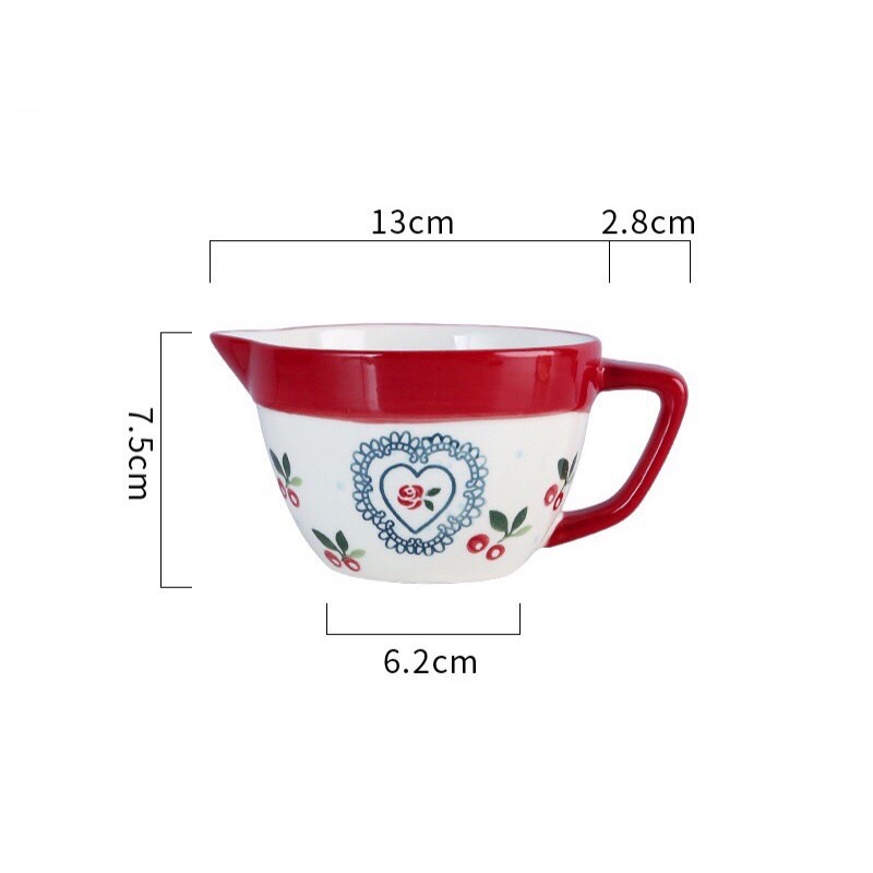 Cốc đa năng có quai cỡ lớn hoạ tiết cherry cực sang chảnh