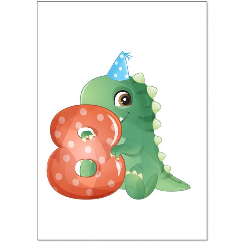 Trang Trí Bánh Sinh Nhật, Bánh Kem  - 10 thẻ giấy số con vật mới nhất trang trí bánh ( 1 túi 10 thẻ )