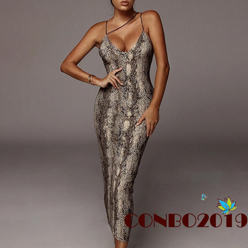 Đầm hai dây họa tiết da báo quyến rũ thời trang cho nữ