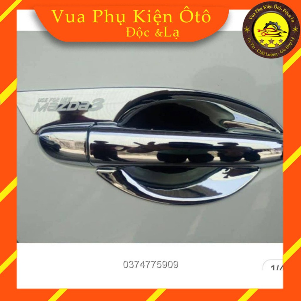 Ốp tay - hõm cửa Mazda 3 2016 - 2019, Mạ crom sang trọng