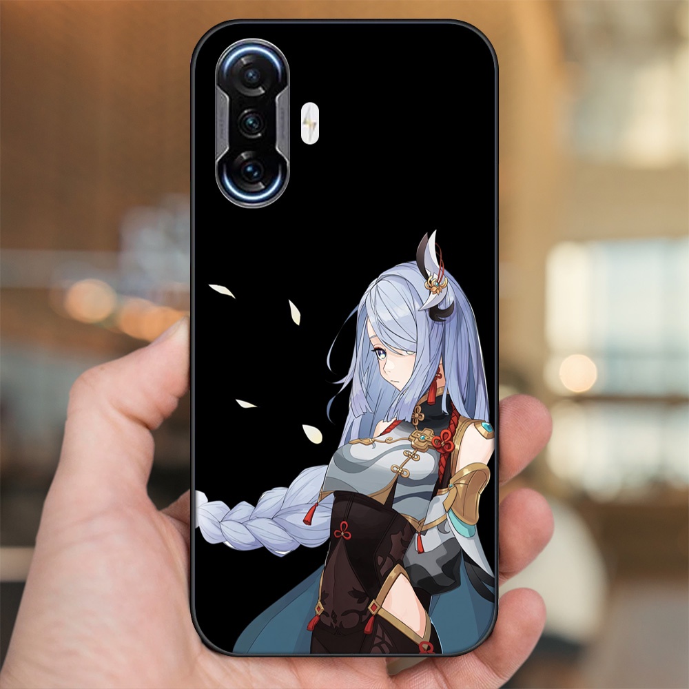 Ốp lưng Xiaomi K40 Gaming viền đen in hình Shenhe Genshin Impact