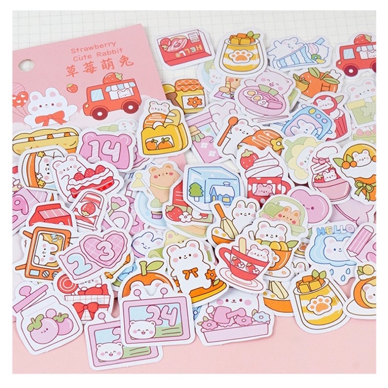 Túi 200 sticker hình dán nhỏ xinh (túi gồm 100 mẫu khác nhau)