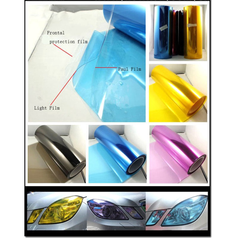 Miếng Dán Đề Can Vinyl Màu Khói Chống Sương Mù Cho Đèn Pha / Đèn Pha Xe Hơi 30x60cm
