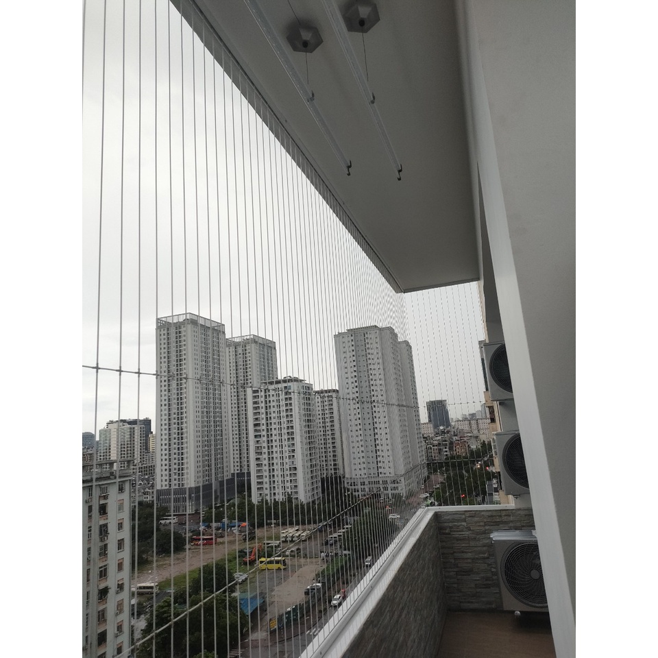 Cáp lưới an toàn 3mm 2,5mm lõi inox bọc nhựa siêu bền, dây lưới bán lẻ cho khách tự thi công tại nhà