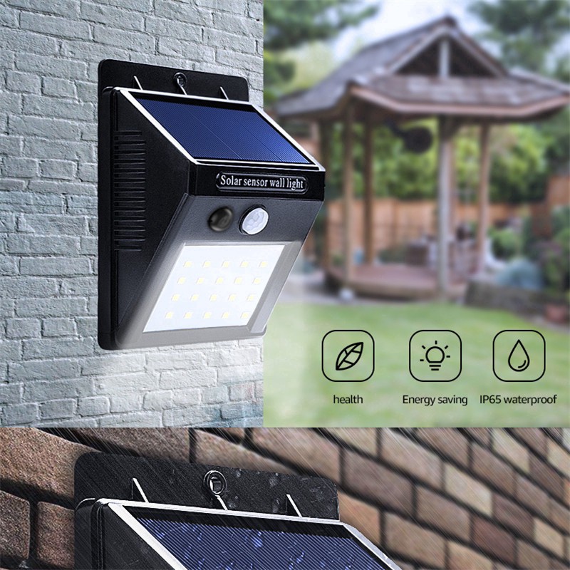 Đèn năng lượng mặt trời solar 20 led siêu sáng cảm biến ánh sáng và chuyển động