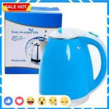 Ấm Siêu Tốc Đun Nước Electric Kettle  Dung Tích 1.8 Lít Loại 2 Lớp Màu, Bảo Hành 6 Tháng Lỗi Đổi Mới