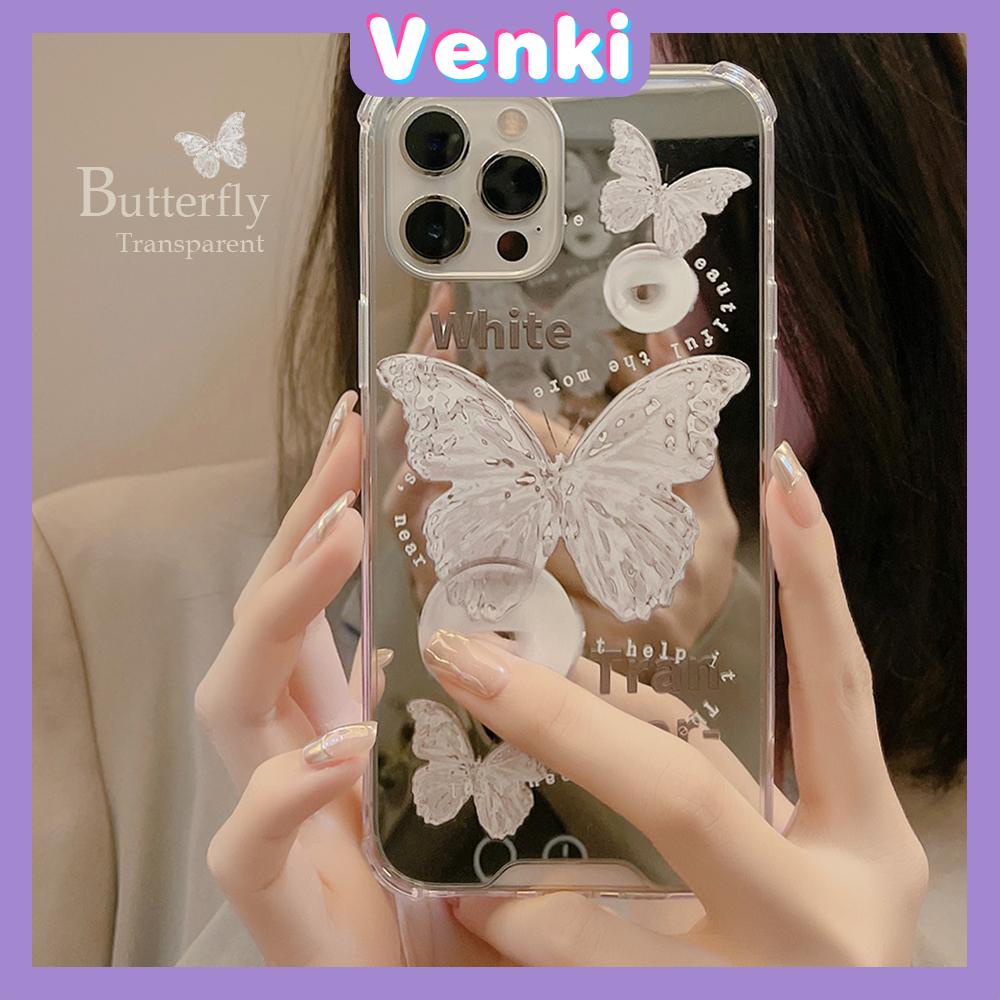 Ốp điện thoại túi khí acrylic tráng gương HD họa tiết bướm thích hợp cho iPhone 11 13 pro max 12 pro max 7 plus xr