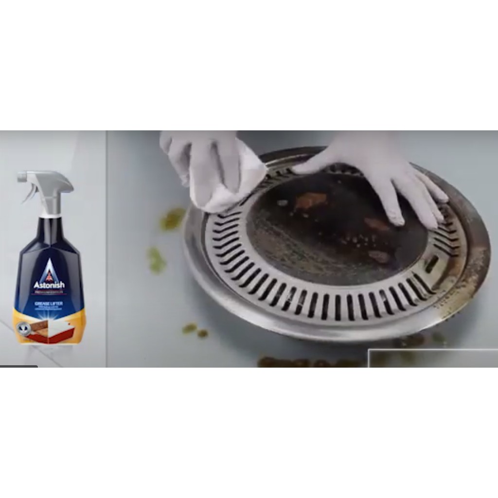 Bình xịt tẩy ố, dầu mỡ, cháy khét trên đá bếp, lò vỉ nướng, mặt bếp, men sứ Astonish C6750 750ml