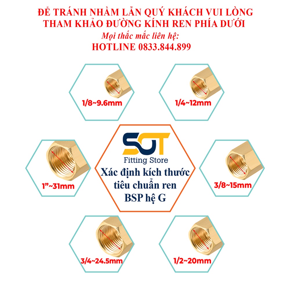 [HÀNG NHẬP KHẨU] Bộ hai rắc co DN 15 kết đồng hồ nước tặng gioăng chống rò rỉ nước  - Đồng đúc khuôn dập nóng LOẠI 1