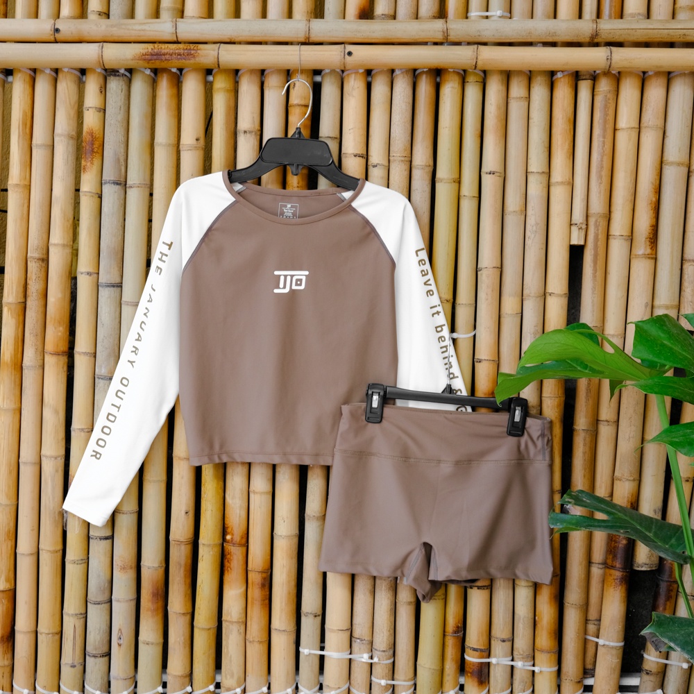 Bộ Bơi CropTop, Áo Bơi Dài Tay Chống Nắng + Quần đùi bơi Kín Đáo Croptop - Thegatevietnam