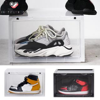 ☁ி☁ Sneaker Shoe Box Acrylic Sneaker Display Box Shoes Storage Case Organizers Stackable Foldable 