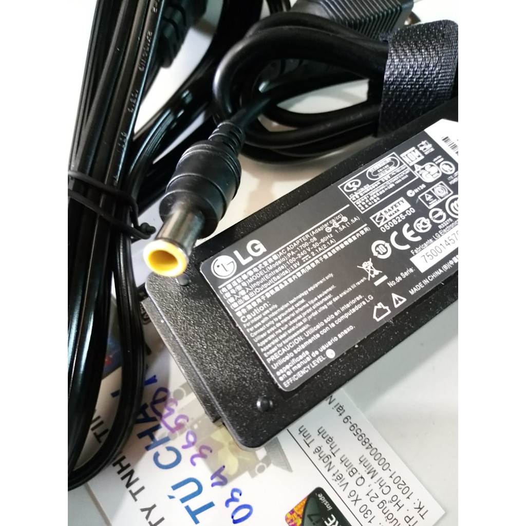 Adapter AC/DC LCD LG: 19V - 2.1A, chuẩn đầu LG + dây nguồn (SỬ DỤNG CHUNG VỚI SAMSUNG)