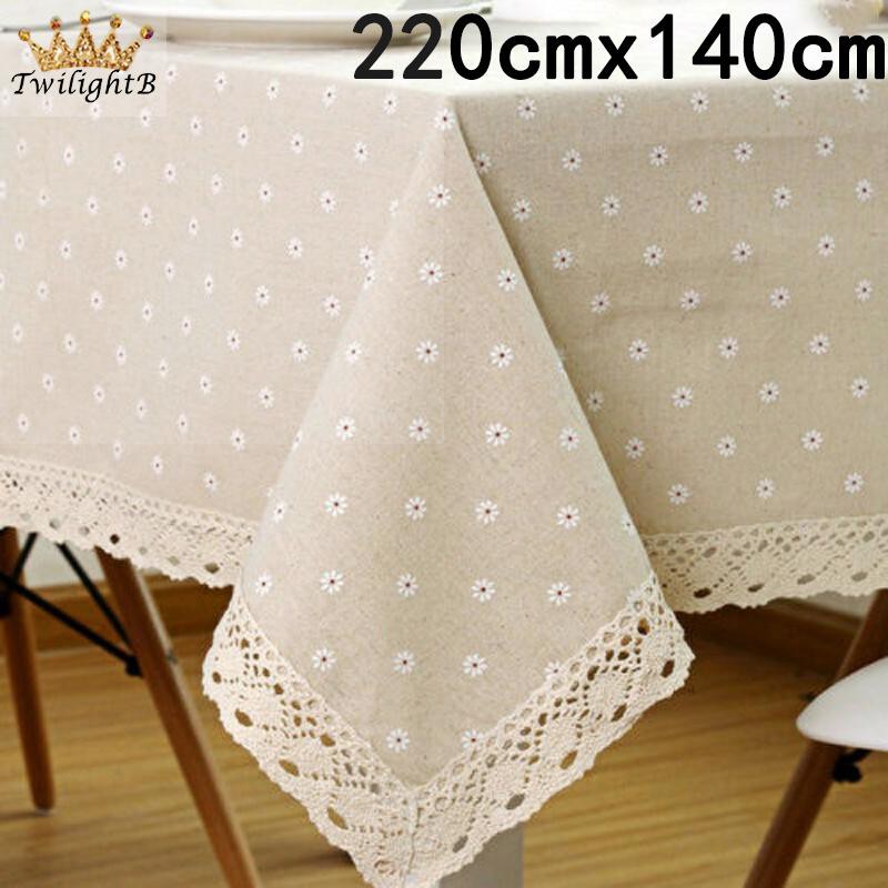 Khăn Trải Bàn Vải Ren 90x140 cm Có Thể Giặt Sạch Dùng Trang Trí Nhà Bếp / Quán Cà Phê / Sân Vườn