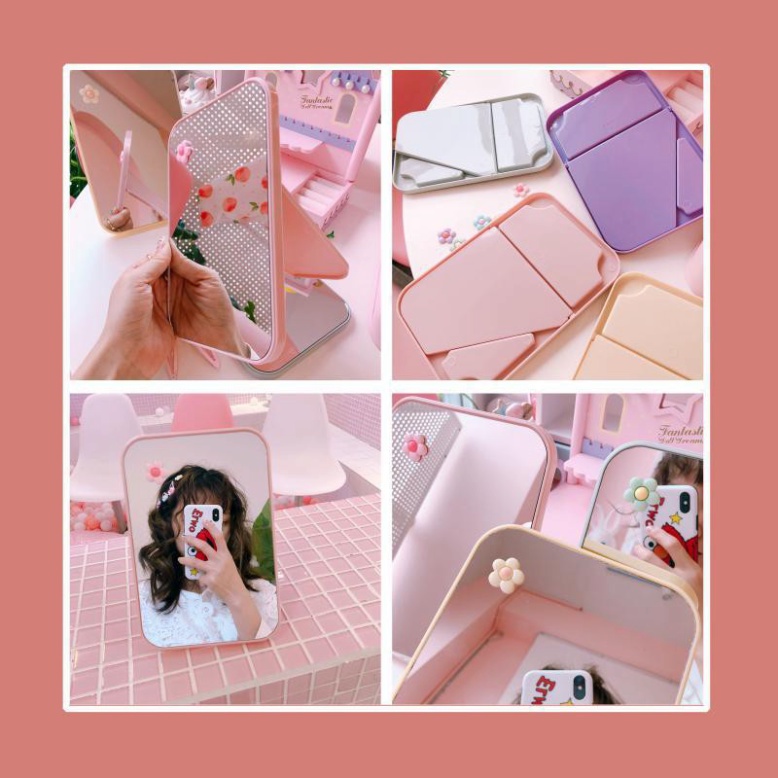 Gương để bàn trang điểm Hàn Quốc xinh xắn dễ thương DANA