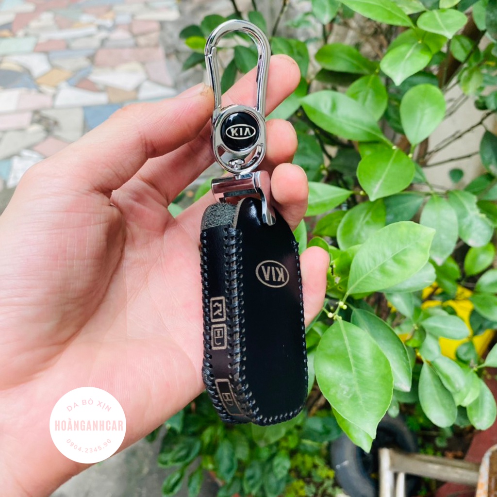 Ốp Chìa Khóa Xe Kia Cerato 2019-2021 Bằng Da Bò Thật, Bọc Chìa Khoá Kia Bao Da Chìa Khoá Cerato