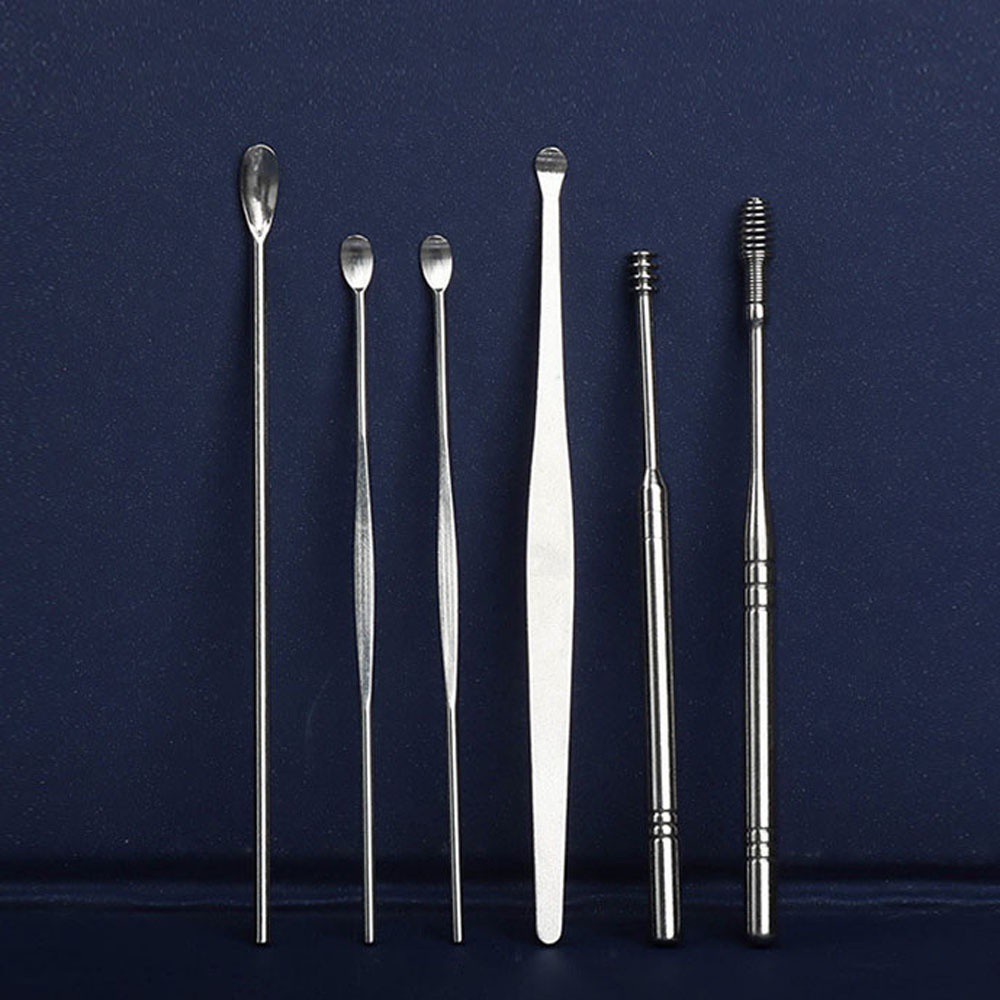 [Hàng mới về] Bộ Nhíp Lấy Ráy Tai Bằng Thép Không Gỉ Xoay 360 Độ Bền Bỉ Chất Lượng Cao