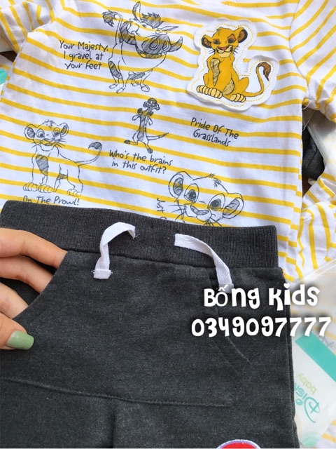 Bộ Hè Bé Trai Simba Kẻ Vàng