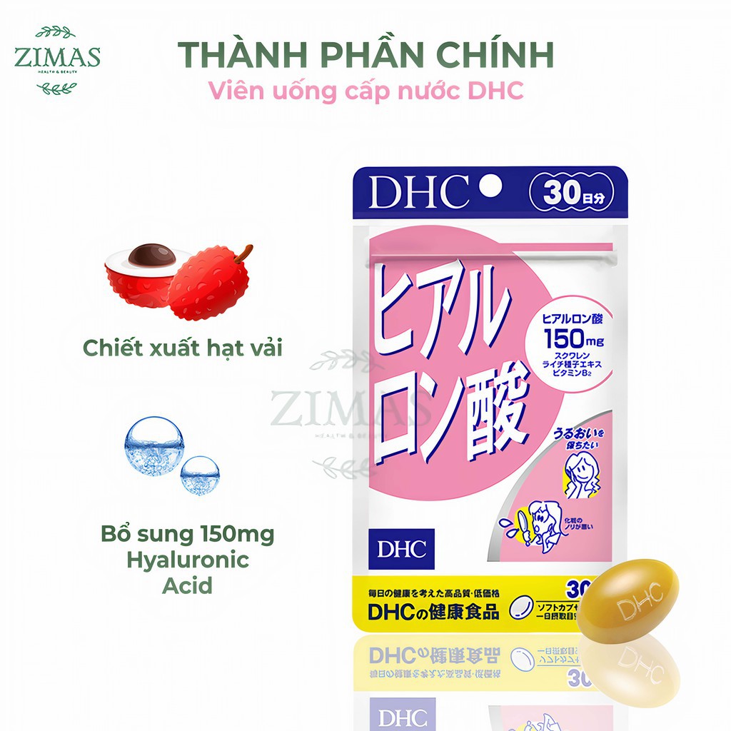 Viên uống cấp nước DHC Hyaluronic Acid Nhật Bản dưỡng ẩm chống lão hoá da SIMI