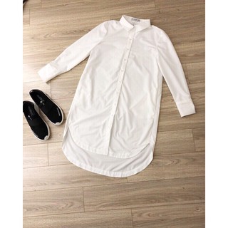 Đầm sơ mi dáng cut-out chất mềm mát loại 1