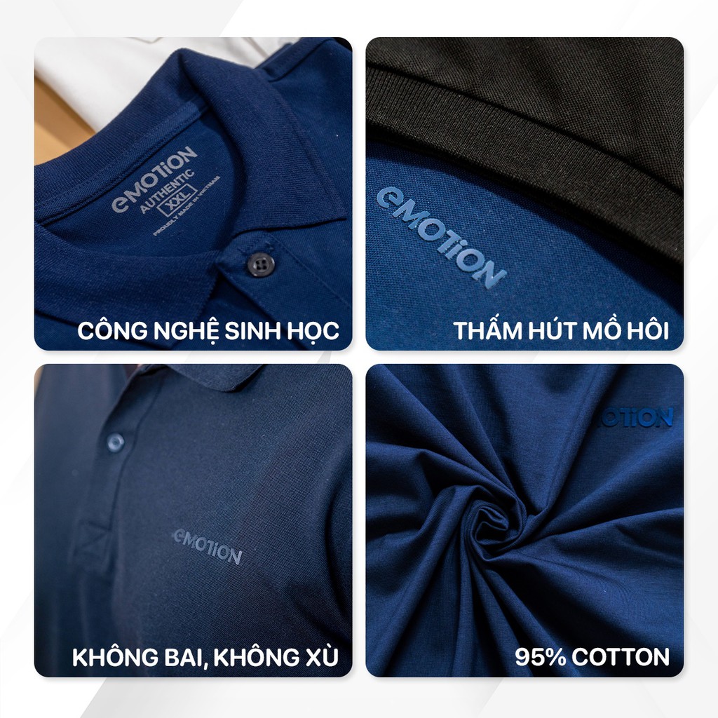 Áo thun nam Polo EMOTION, Áo phông cổ bẻ thoáng mát chất liệu Cotton co giãn | BigBuy360 - bigbuy360.vn