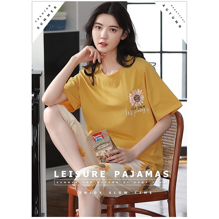 Đồ bộ, đồ mặc nhà nữ tay ngắn quần lửng trẻ trung -MH5016