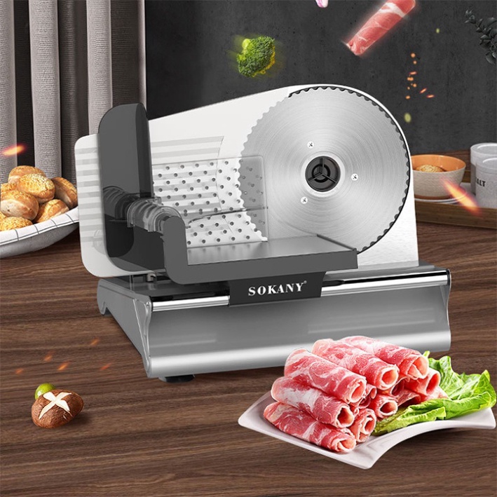 Máy thái thịt đông lạnh SOKANY 500W, thịt chín, cắt lát thực phẩm chính hãng