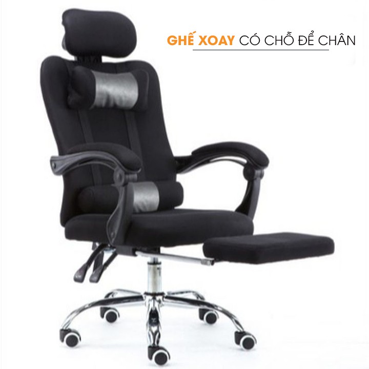 Ghế xoay văn phòng - gaming thiết kế hiện đại nghiêng góc 155 độ (Có để chân thoải mái hoặc không có)