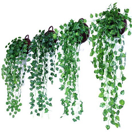 Cành lá trang trí cỏ treo tường,cỏ nhựa ,dây leo giả DECOR tạo phong cảnh combo bó12 cành