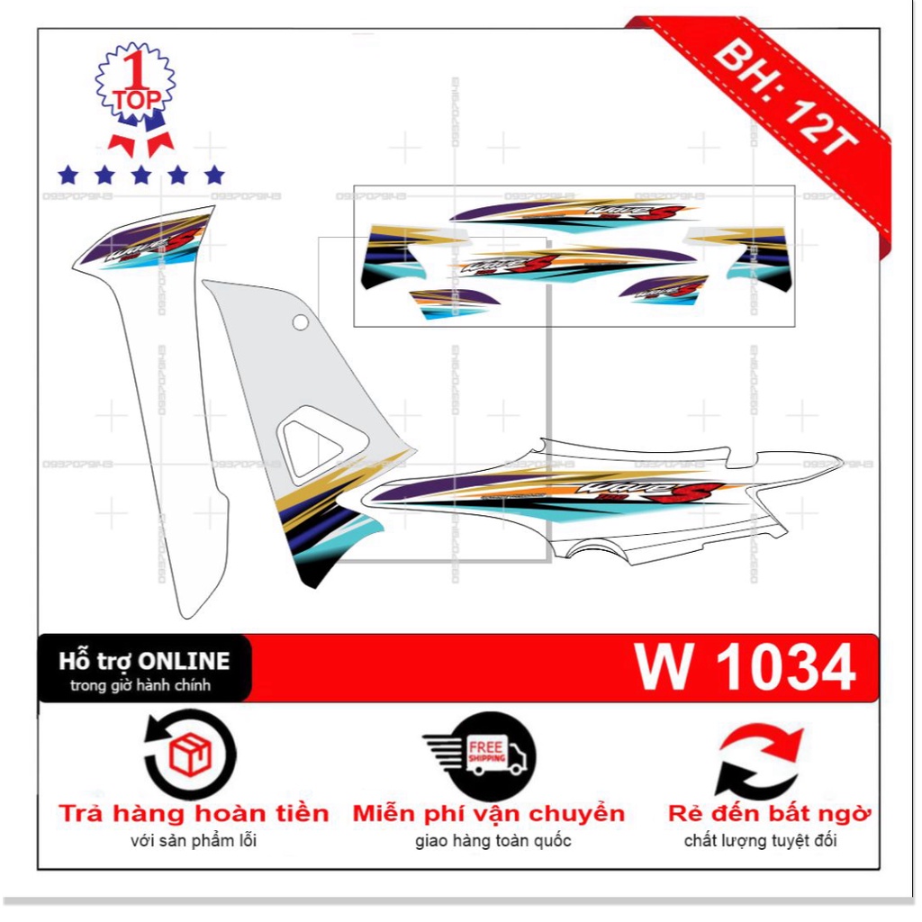 ( Quí khách vui lòng mang ra tiệm cho thợ dán ) Tem wave S 100 2016 trắng