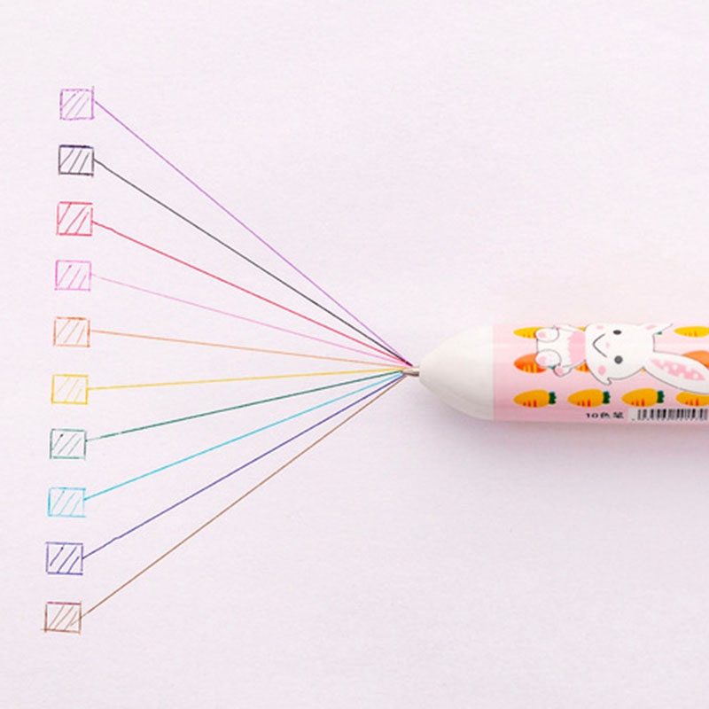 Bút bi 10 màu trong 1 tiện lợi hình chú thỏ dễ thương