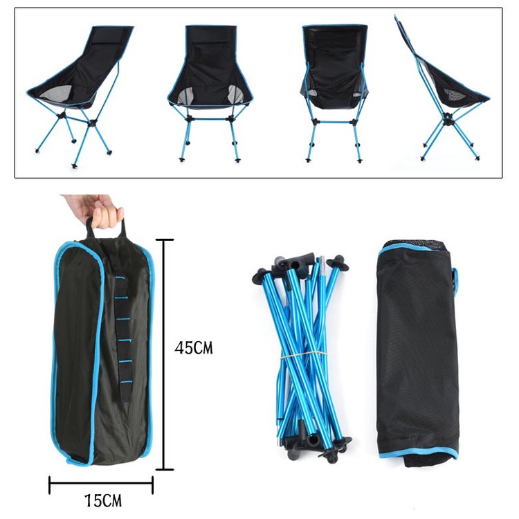 Ghế xếp dã ngoại gấp gọn có tựa đầu