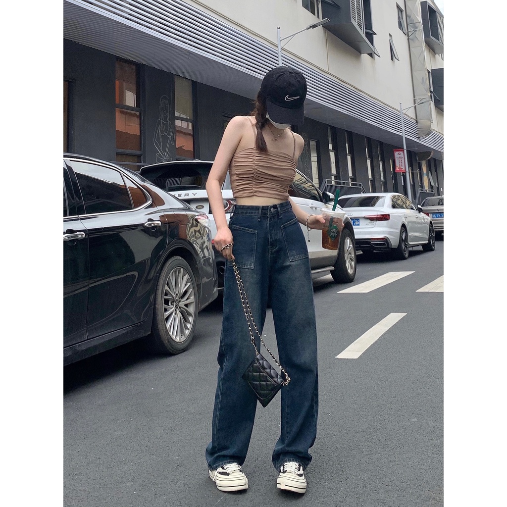 Quần Jean Ống Rộng Phong Cách Năng Động Trẻ Trung Dành Cho Nữ