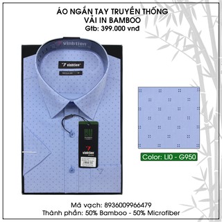 Áo sơ mi bamboo ngắn tay dáng regular vĩnh tiến g950