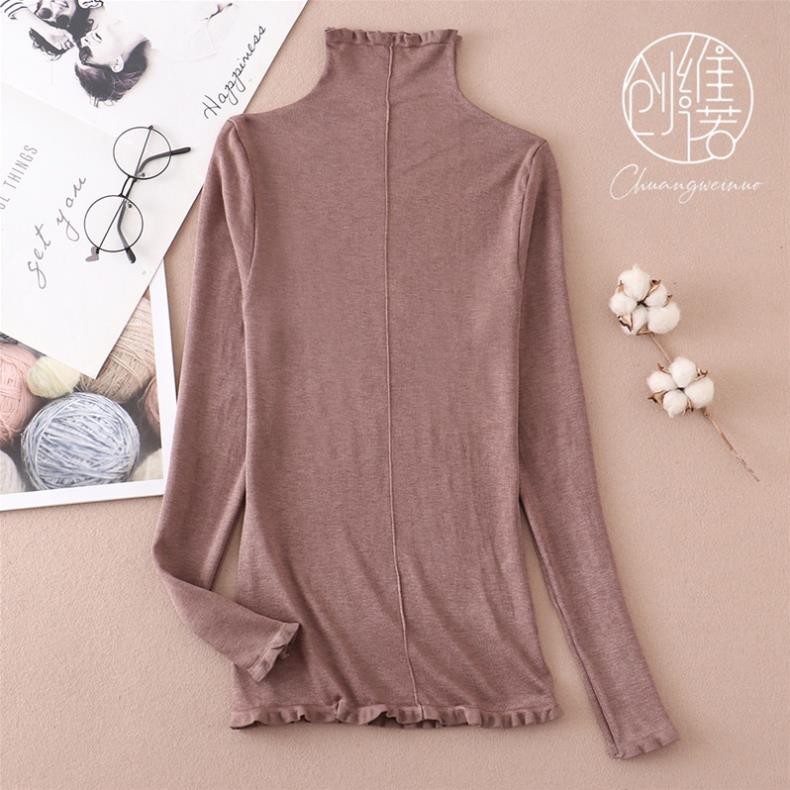 Áo len tay dài cổ cao thời trang cho nữ mẫu mới nhất hot