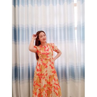 Đầm voan hoa dánh xoè