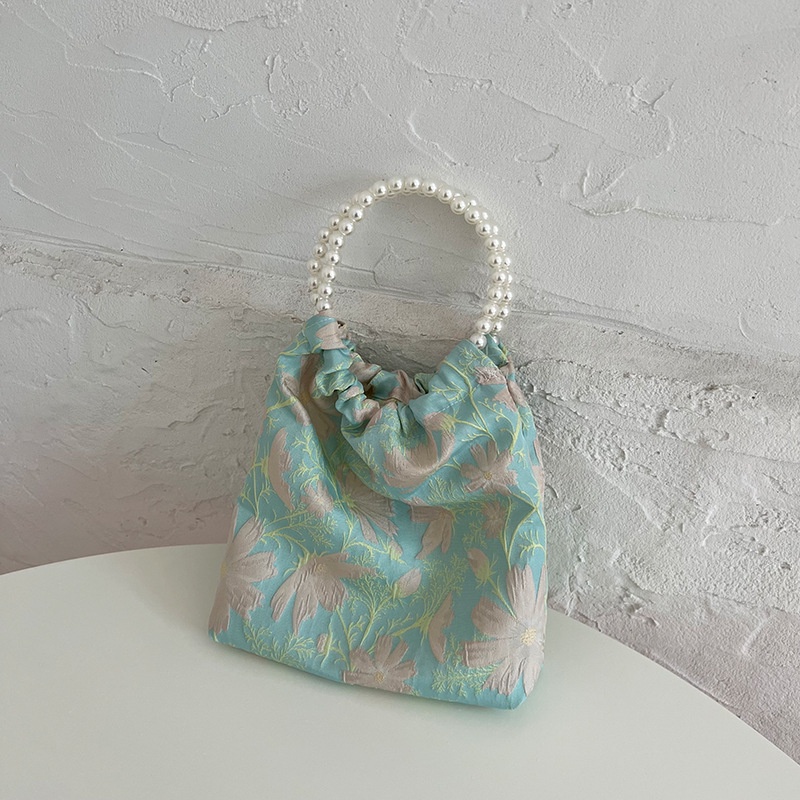 Ví Cầm Tay Nhỏ Đựng Điện Thoại Tiền Xu Đính Ngọc Trai Dễ Thương