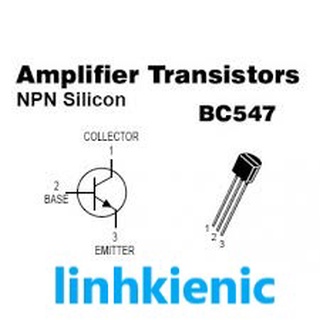 Transistor BC547 TO-92 NPN 0.1A- 45V [10 CON]