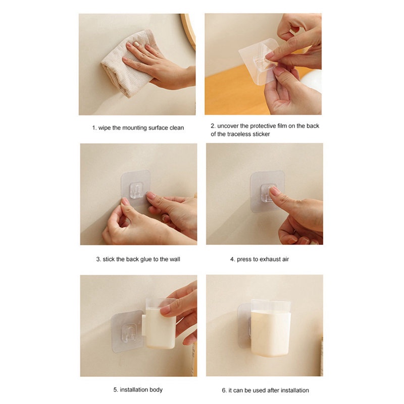 Giá Đỡ Bàn Chải Đánh Răng Gắn Tường Không Cần Khoan Tiện Dụng