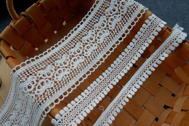 Dây ren cotton rộng 1.6cm-7.4cm trang trí làm đồ thủ công DIY