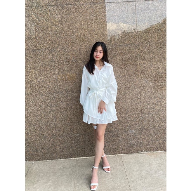 [HÀNG CHẤT ĐẸP] Set váy sơ mi kèm đai buộc có ảnh thật và video  teenstore.365 | BigBuy360 - bigbuy360.vn