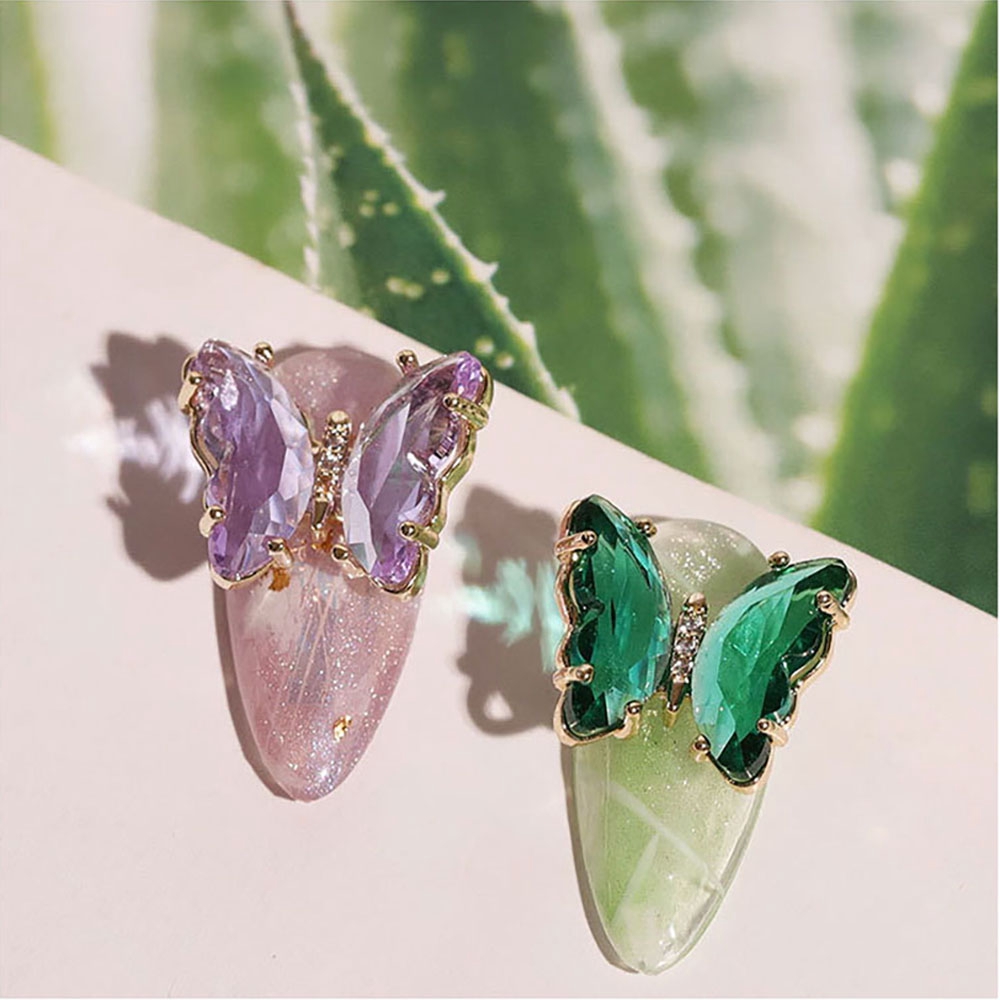 Bộ Phụ Kiện Trang Trí Móng Tay Nghệ Thuật Hình Bươm Bướm