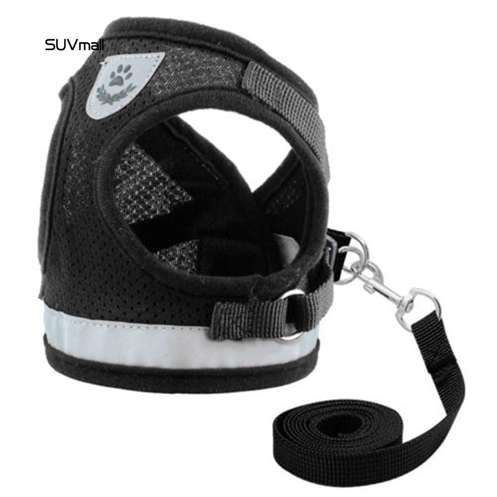 SUV-Pet Cat Small Dog Adjustable Reflective Walking Harness Vest with Lead Leash