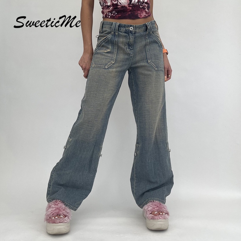 Quần Jean Nữ Ống Đứng Lưng Cao Form Rộng SweeticMe