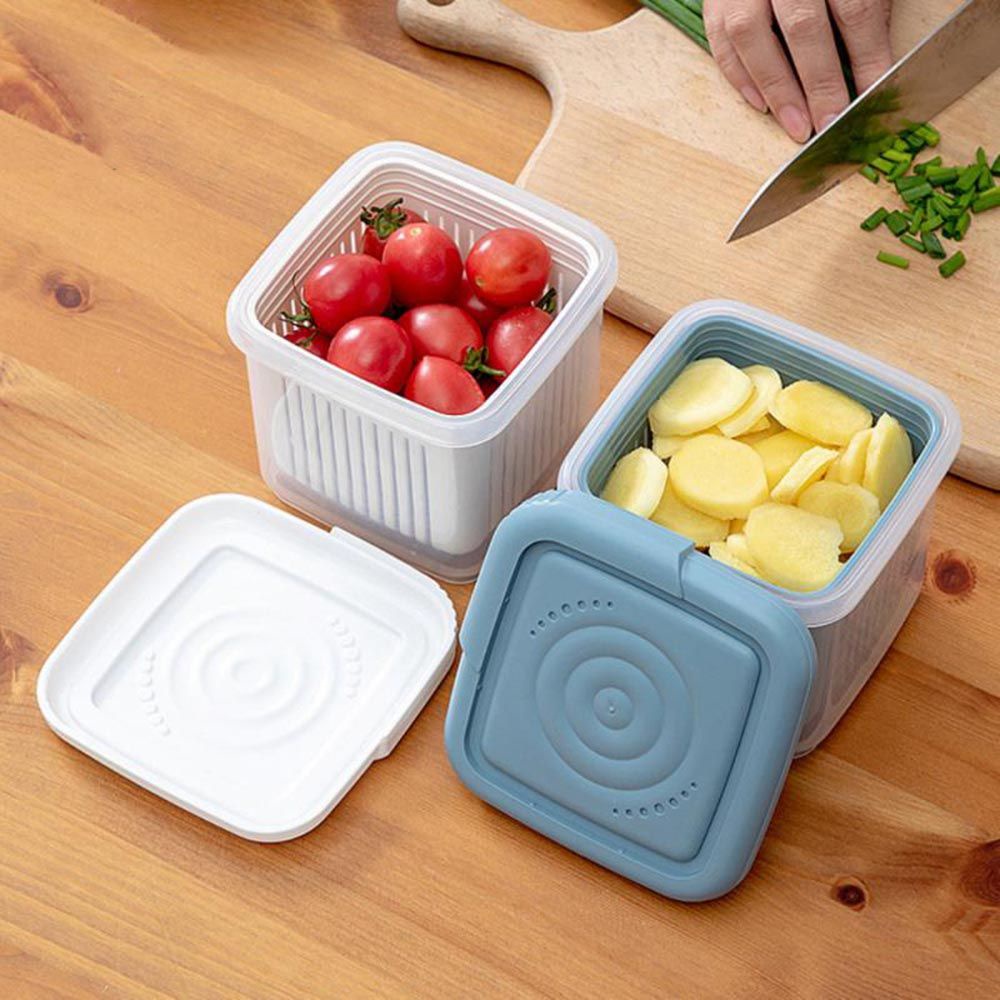 Hộp đựng trái cây/rau củ quả bằng nhựa trong suốt có nắp đậy tiện dụng